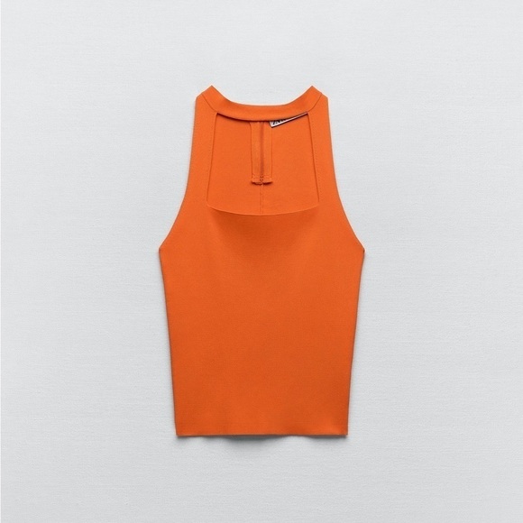 NWT ZARA Square Neck  Choker Top - Picture 1 of 11